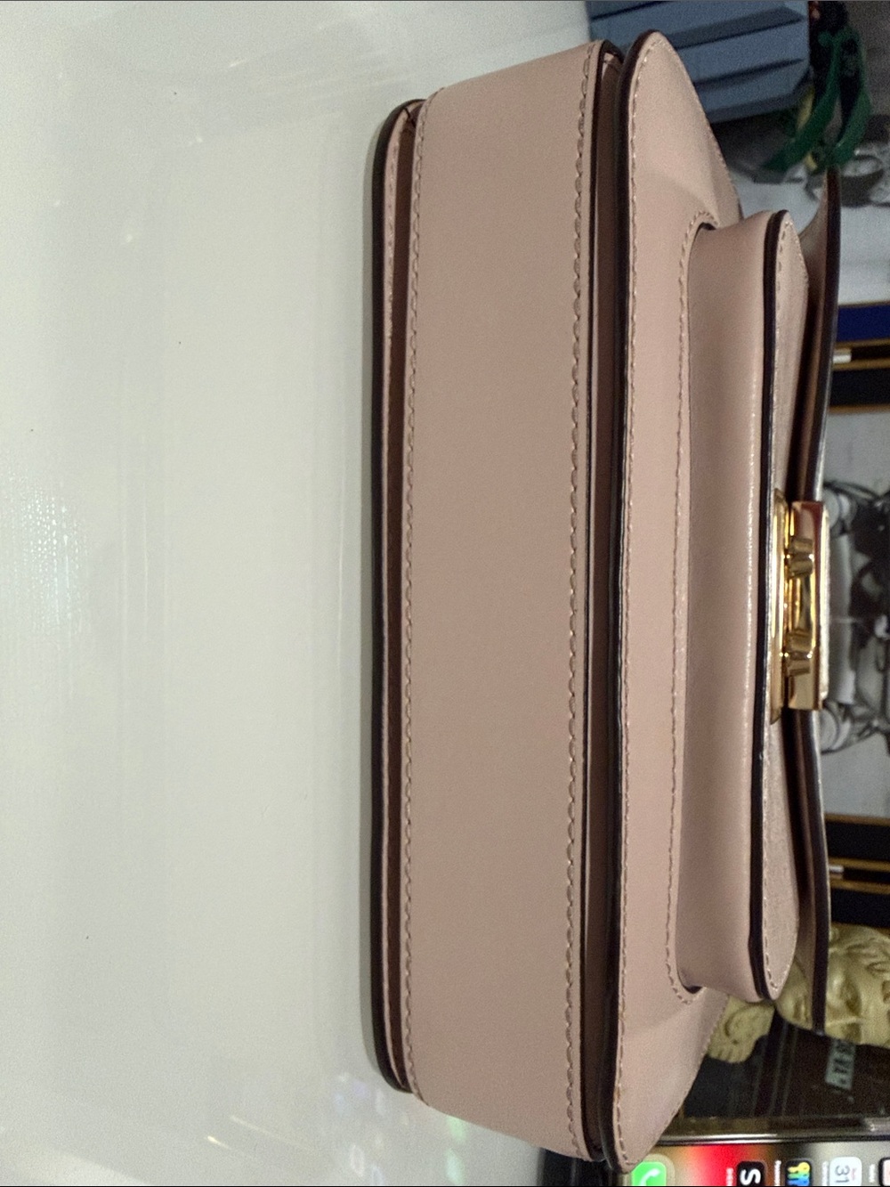Michael Kors Pale Pink Leather Crossbody with Gold Hardware and 2 straps. - Picture 15 of 15